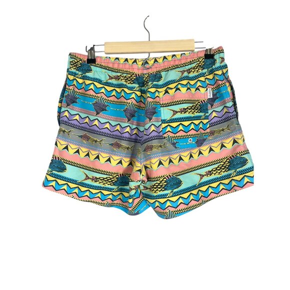 Chubbies Swim Trunks Fish S Pink Striped Resort Vacation Retro Preppy Colorful - Picture 7 of 11